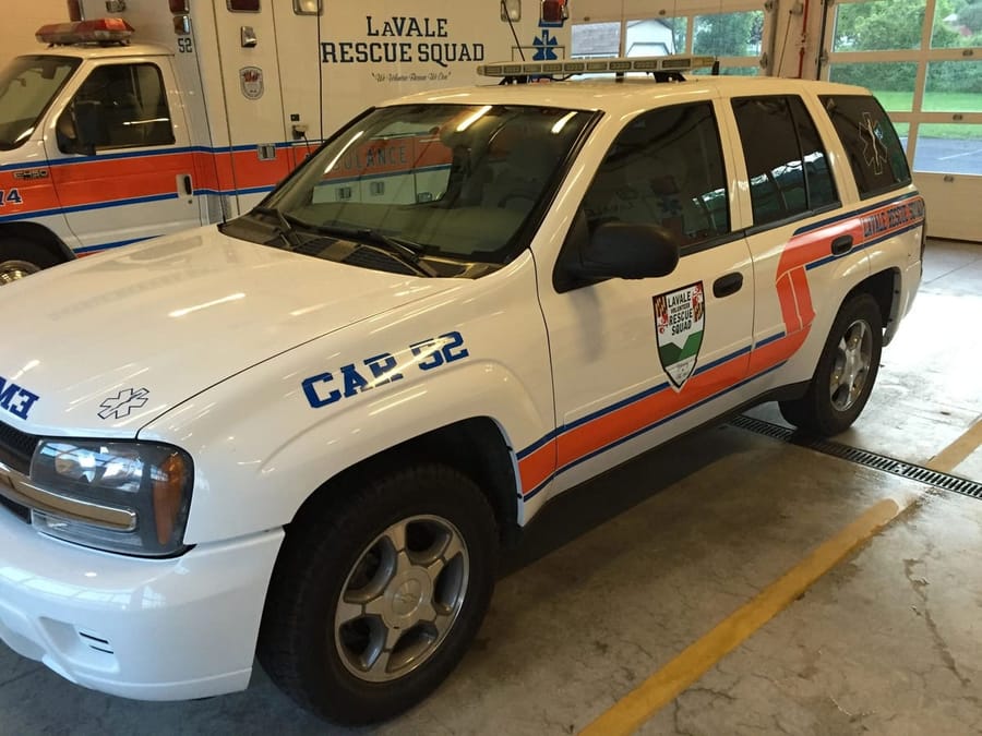 Chase 52, a white Chevrolet Trailblazer with rescue squad markings
