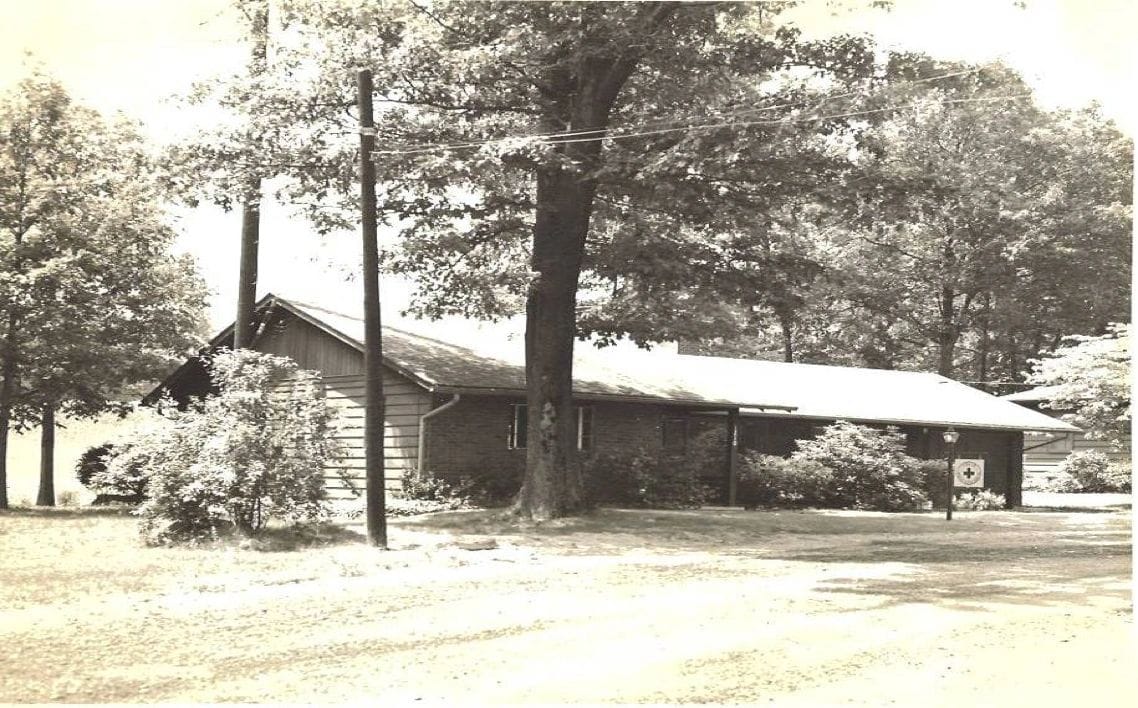 Black and white photo of the rescue squad’s first station building