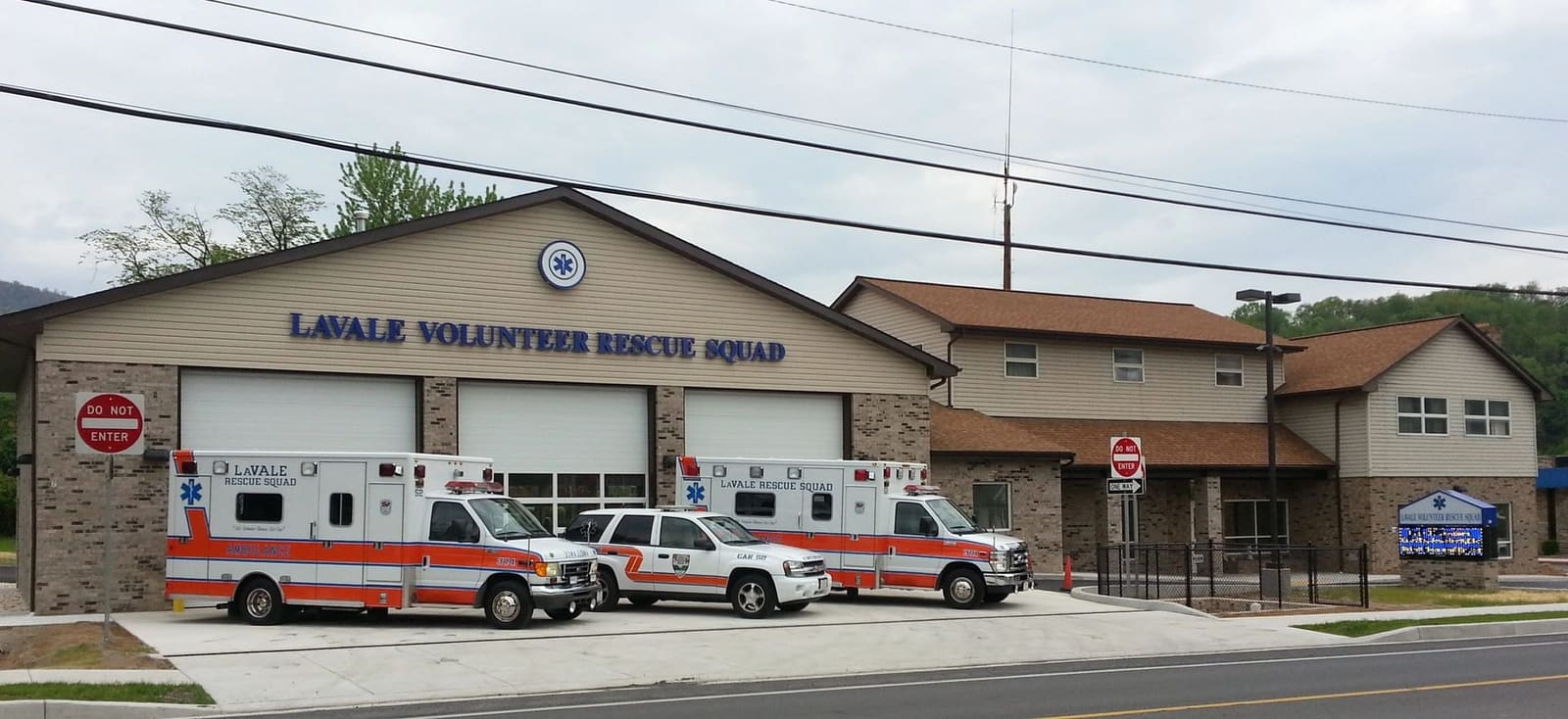 The LaVale Volunteer Rescue Squad station at 977 National Highway with ambulances parked out front